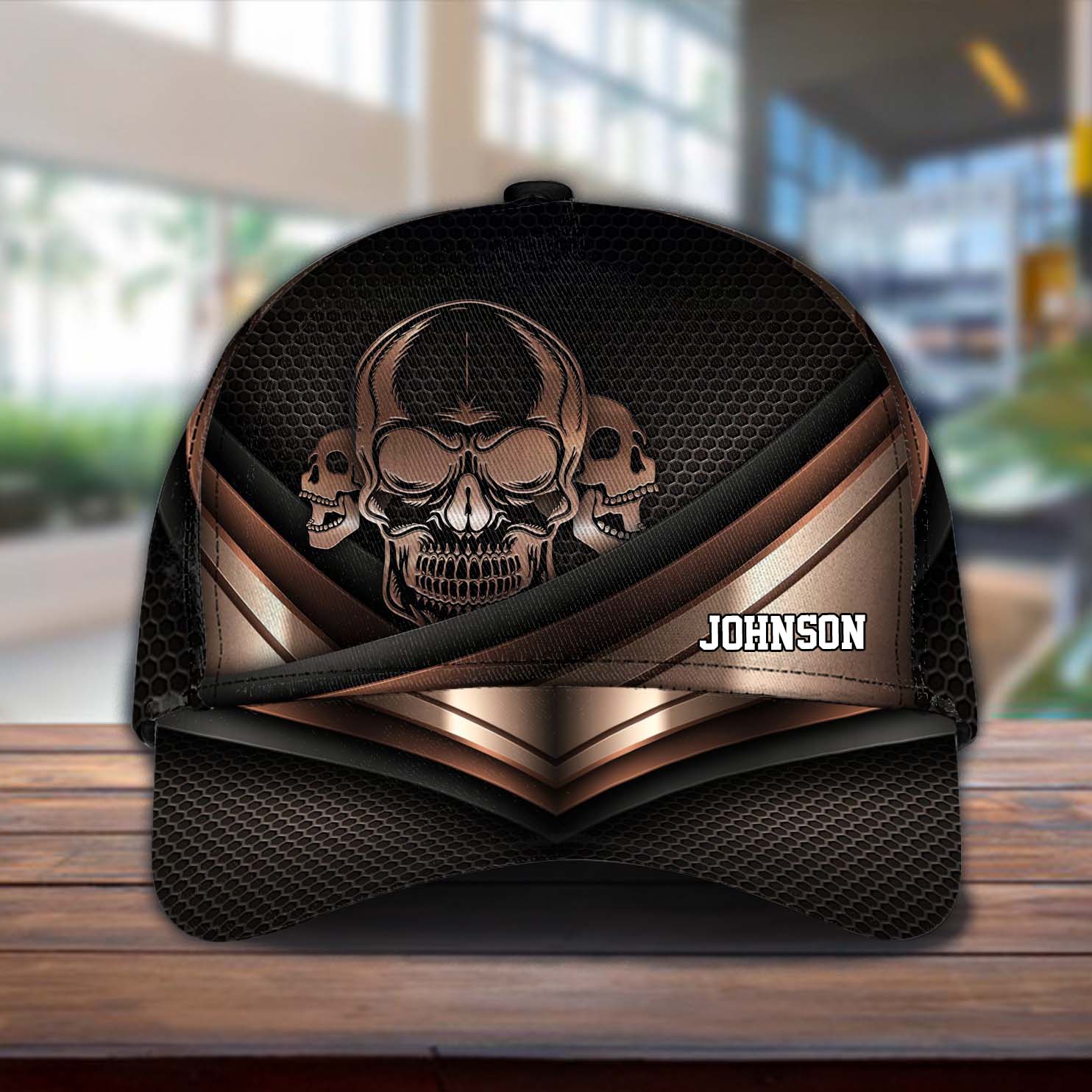 Personalized Skull Classic Cap, Gift for Skull Lovers Trucker Hats Custom Hats Gifts For Men & Women