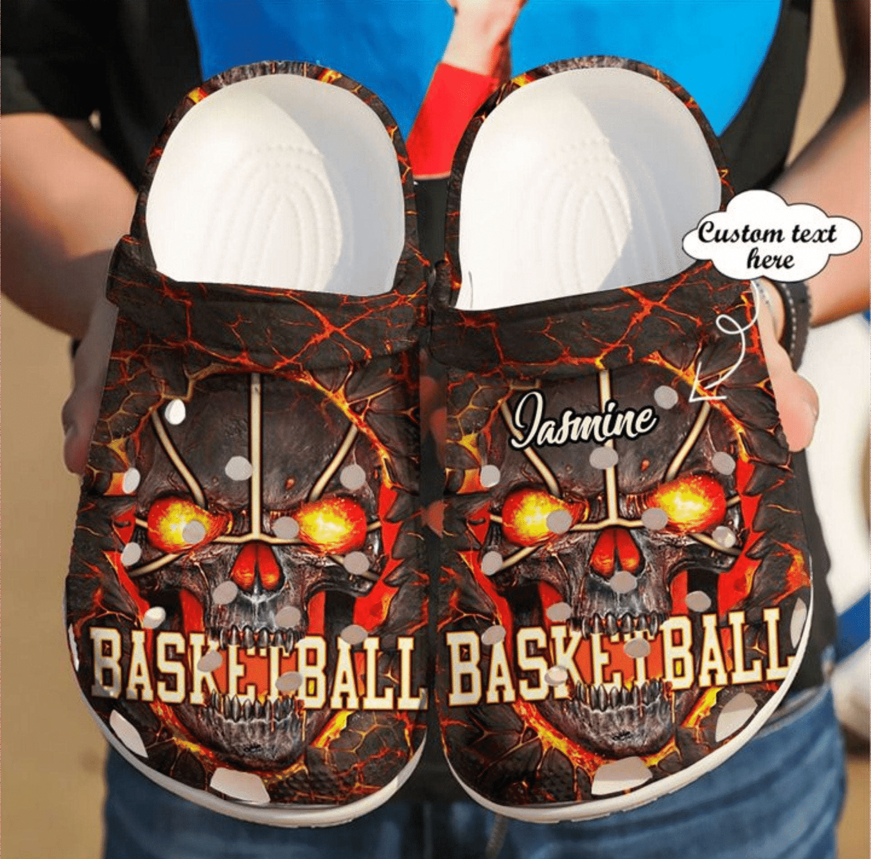 Personalized Skull clog Shoes Basketball