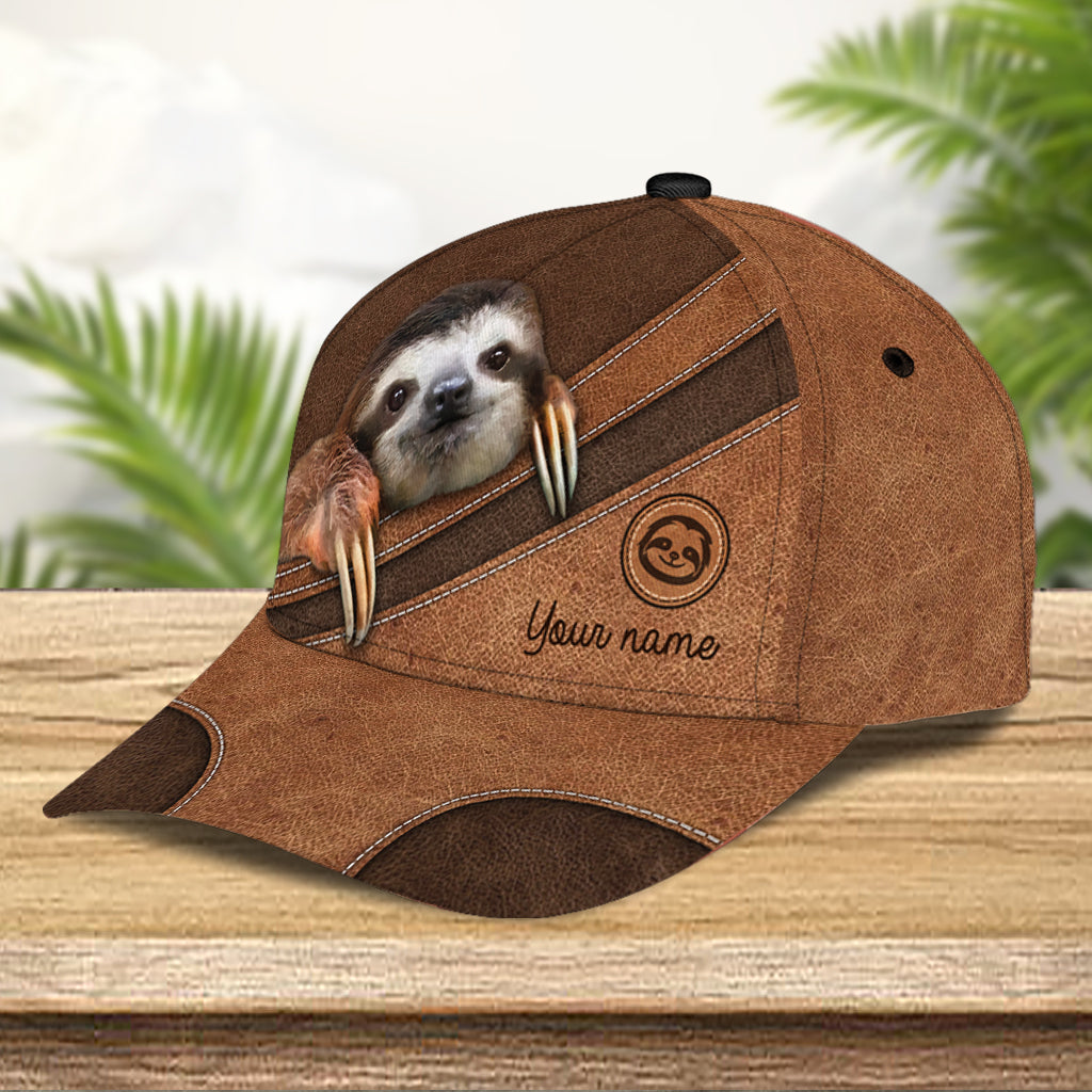 Personalized Sloth Classic Cap, Gift for Sloth Lovers Trucker Hats Custom Hats Gifts For Men & Women