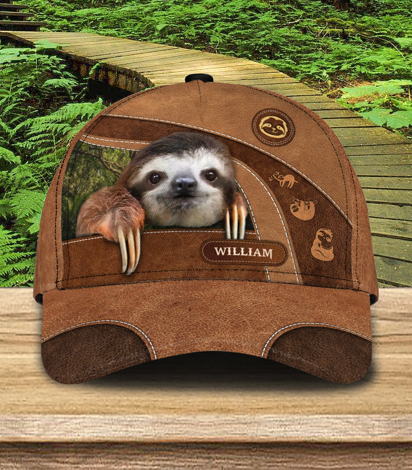 Personalized Sloth Classic Cap, Gift for Sloth Lovers Trucker Hats Custom Hats Gifts For Men & Women