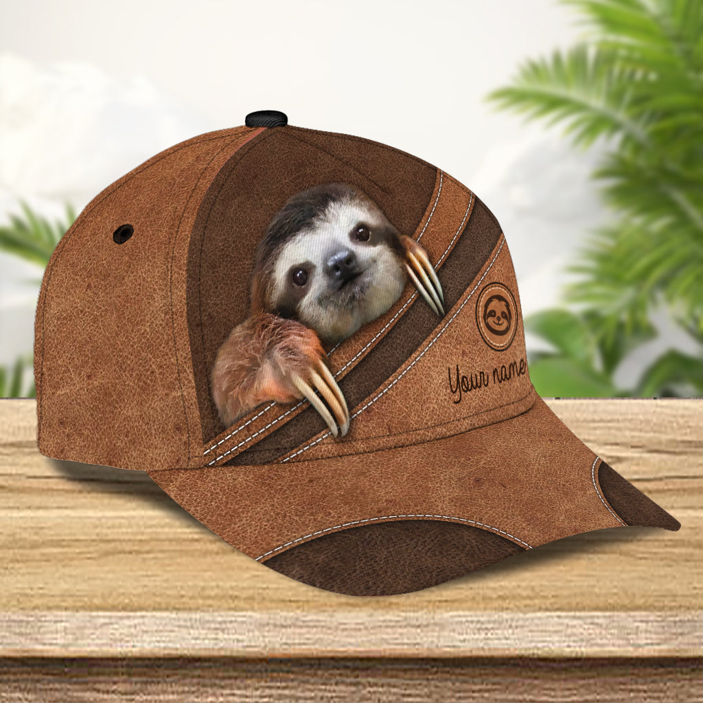 Personalized Sloth Classic Cap, Gift for Sloth Lovers Trucker Hats Custom Hats Gifts For Men & Women