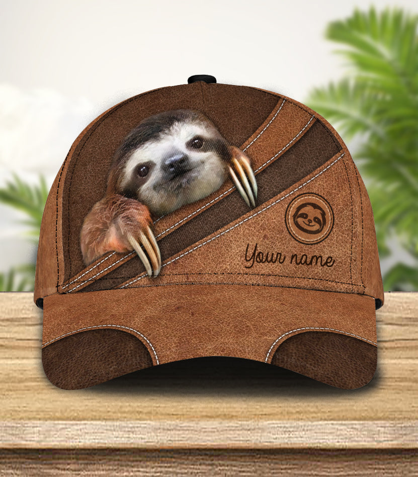 Personalized Sloth Classic Cap, Gift for Sloth Lovers Trucker Hats Custom Hats Gifts For Men & Women