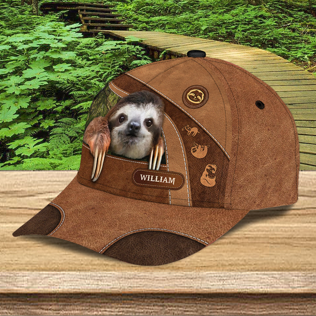 Personalized Sloth Classic Cap, Gift for Sloth Lovers Trucker Hats Custom Hats Gifts For Men & Women