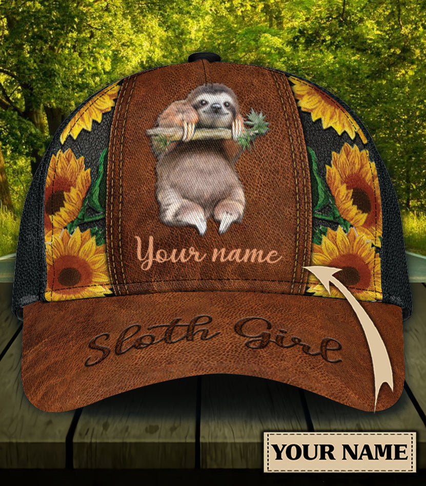 Personalized Sloth Classic Cap, Gift for Sloth Lovers Trucker Hats Custom Hats Gifts For Men & Women