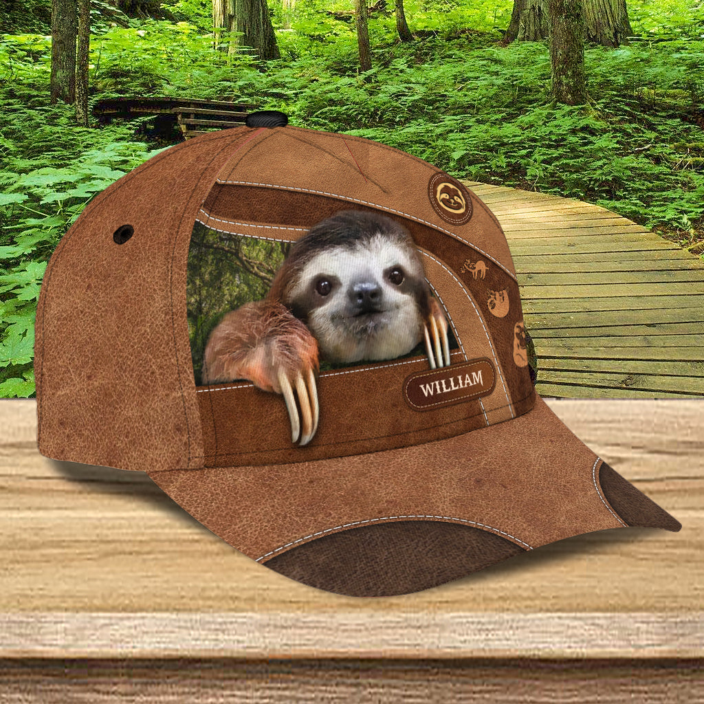 Personalized Sloth Classic Cap, Gift for Sloth Lovers Trucker Hats Custom Hats Gifts For Men & Women