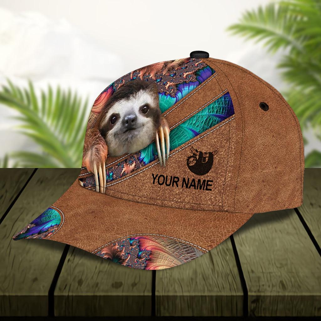 Personalized Sloth Classic Cap, Personalized Gift for Sloth Lovers Trucker Hats Custom Hats Gifts For Men & Women