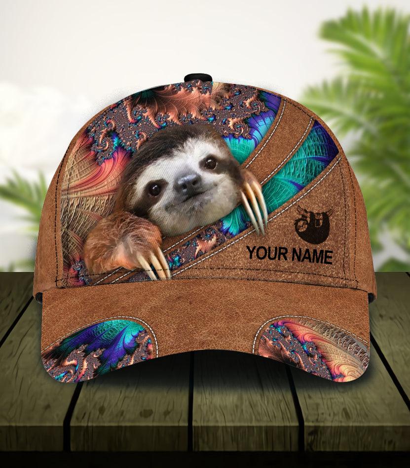 Personalized Sloth Classic Cap, Personalized Gift for Sloth Lovers Trucker Hats Custom Hats Gifts For Men & Women