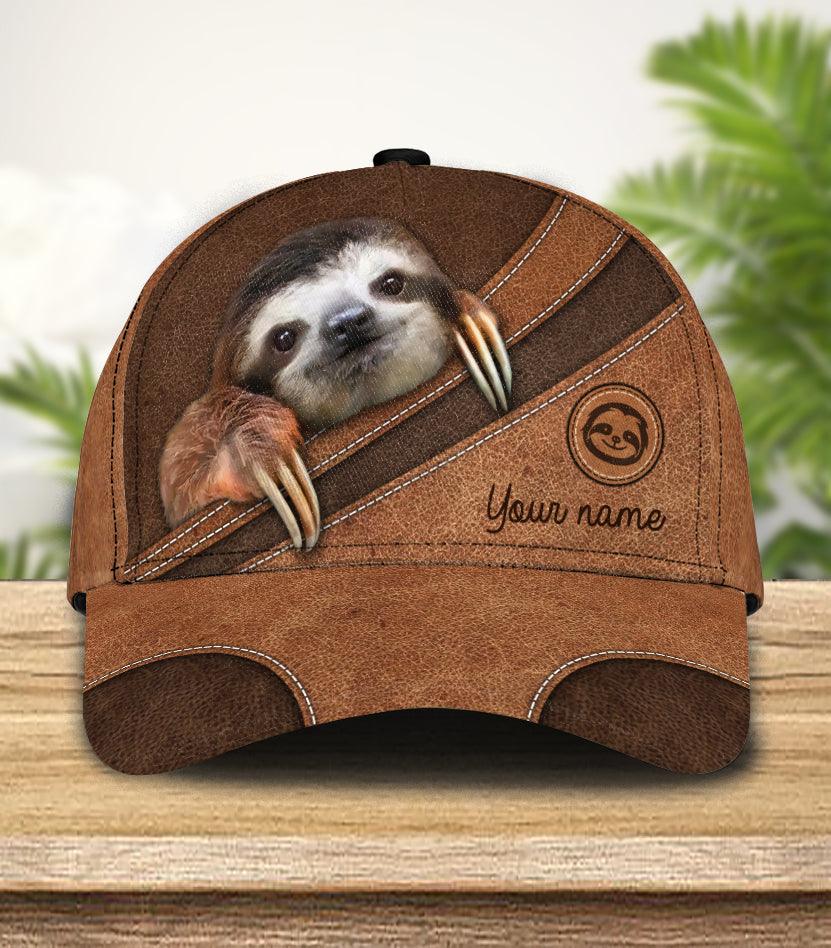 Personalized Sloth Classic Cap, Personalized Gift for Sloth Lovers Trucker Hats Custom Hats Gifts For Men & Women