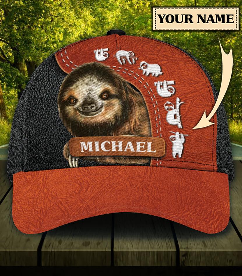 Personalized Sloth Classic Cap, Personalized Gift for Sloth Lovers Trucker Hats Custom Hats Gifts For Men & Women