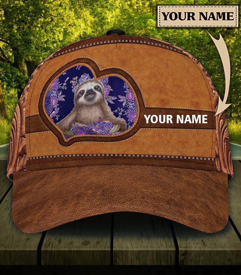 Personalized Sloth Classic Cap, Personalized Gift for Sloth Lovers Trucker Hats Custom Hats Gifts For Men & Women