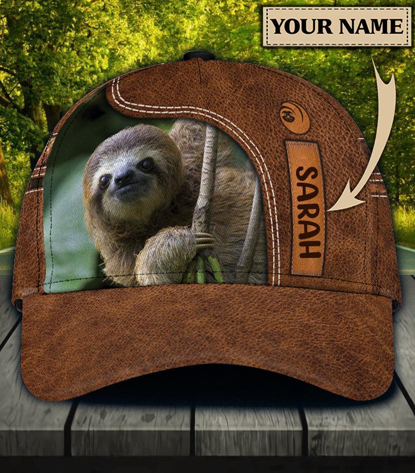 Personalized Sloth Classic Cap, Personalized Gift for Sloth Lovers Trucker Hats Custom Hats Gifts For Men & Women