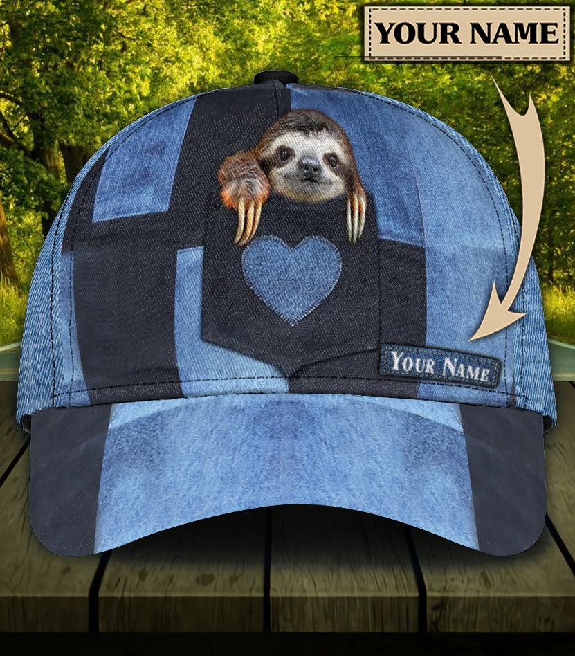 Personalized Sloth Classic Cap, Personalized Gift for Sloth Lovers Trucker Hats Custom Hats Gifts For Men & Women