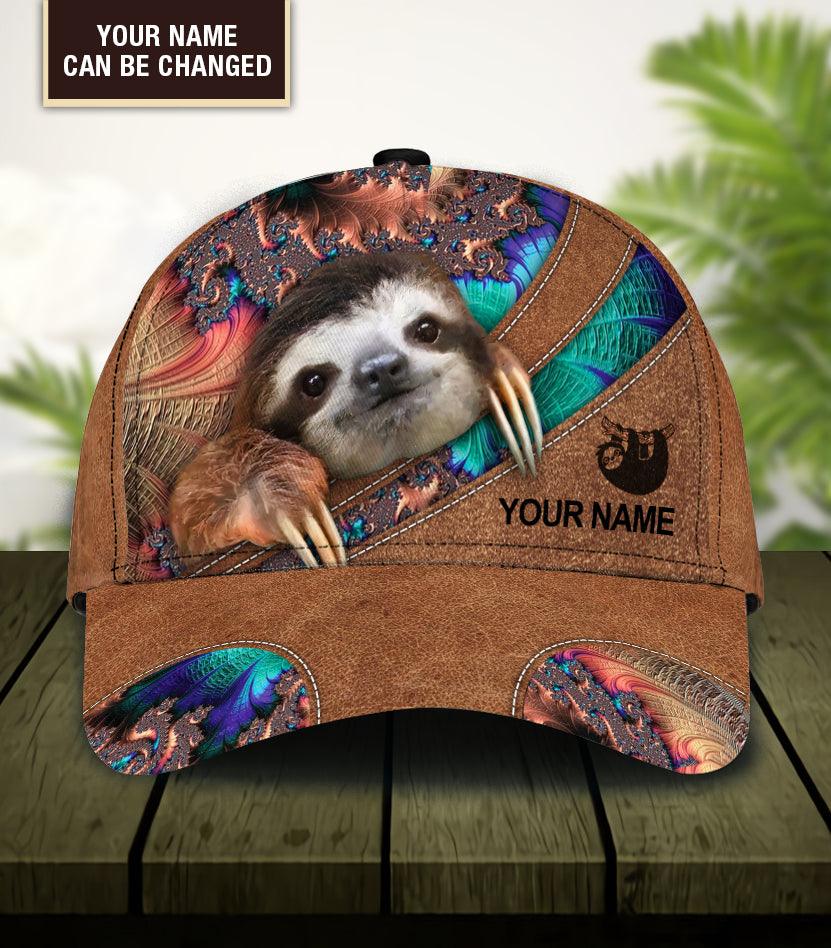 Personalized Sloth Classic Cap, Personalized Gift for Sloth Lovers Trucker Hats Custom Hats Gifts For Men & Women