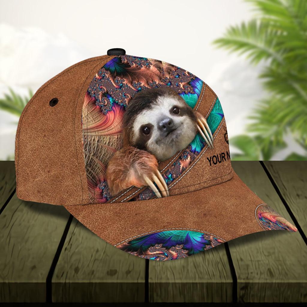 Personalized Sloth Classic Cap, Personalized Gift for Sloth Lovers Trucker Hats Custom Hats Gifts For Men & Women