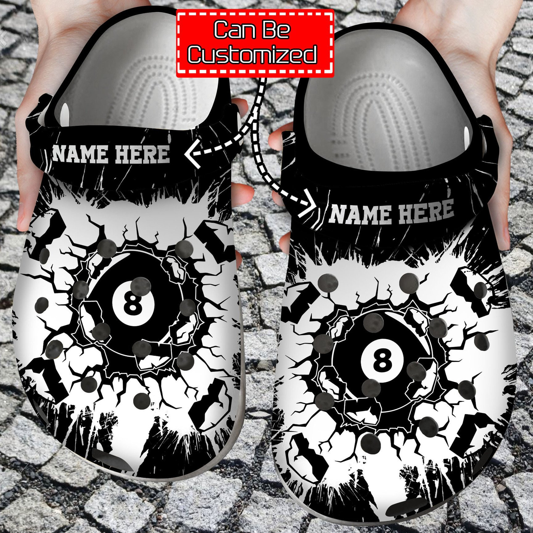 Personalized Smashing Billiards clog Shoes