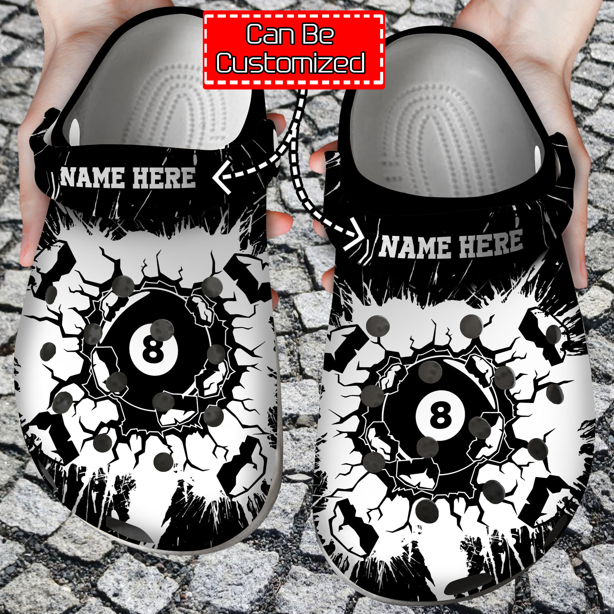 Personalized Smashing Billiards clog Shoes