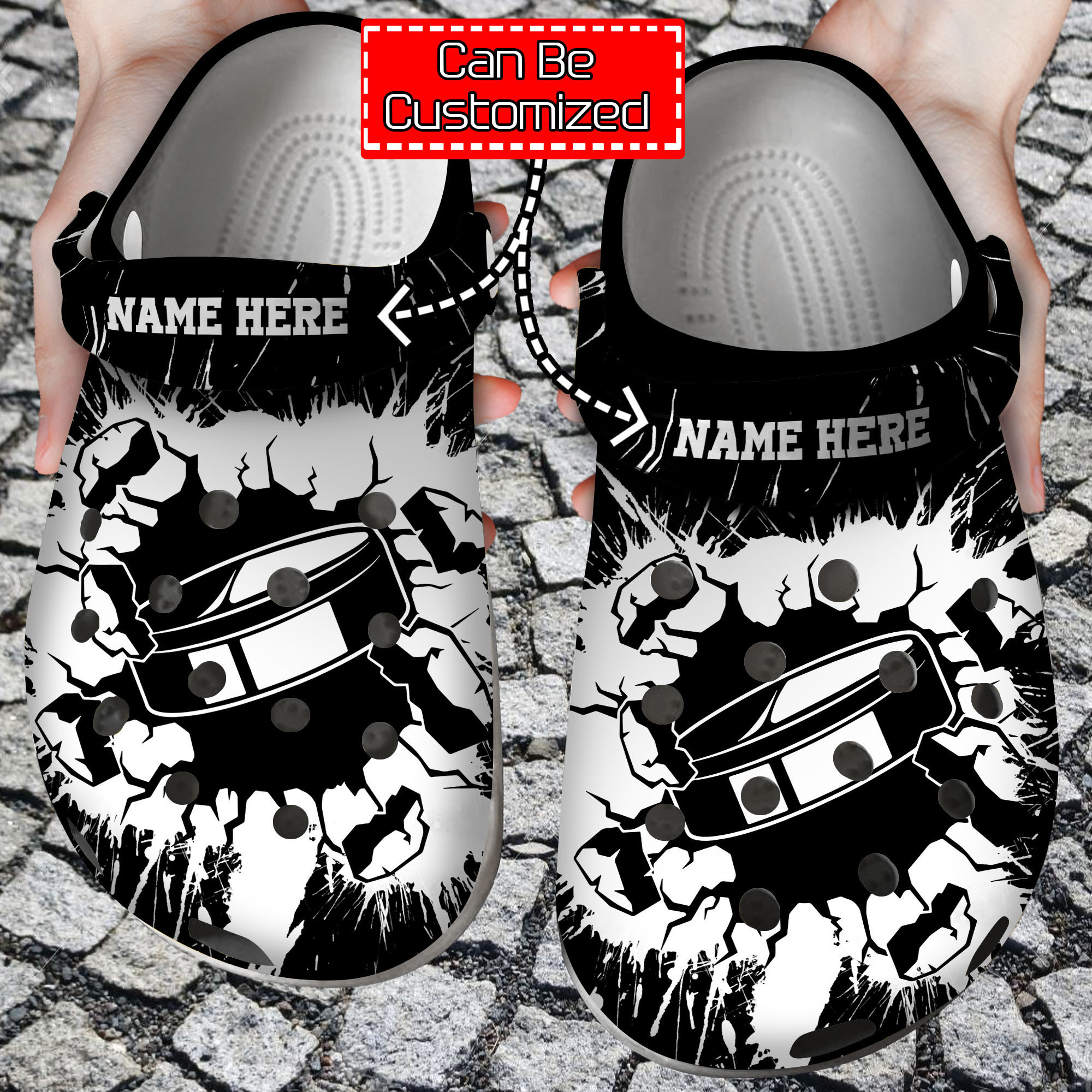 Personalized Smashing Hockey clog Shoes