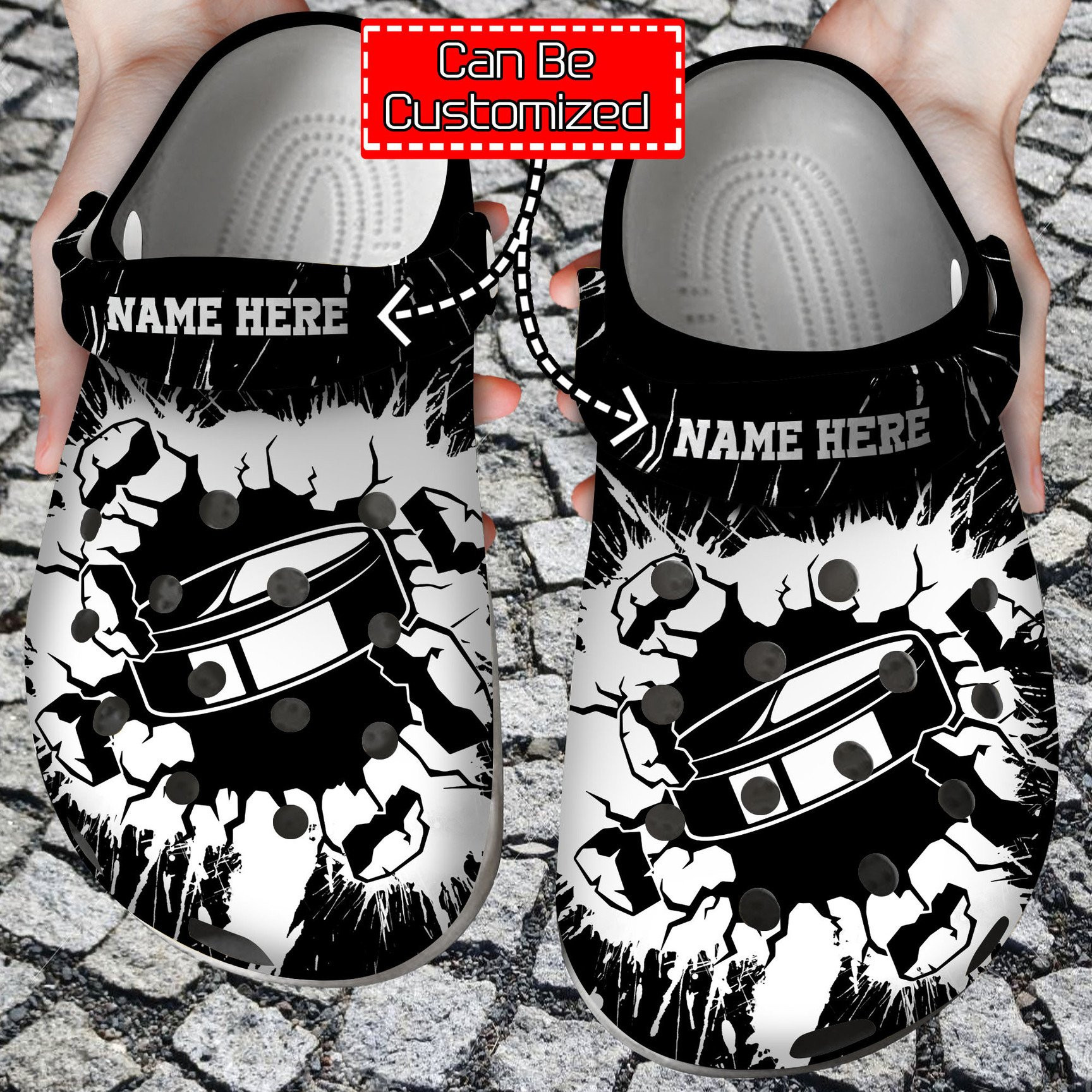 Personalized Smashing Hockey clog Shoes