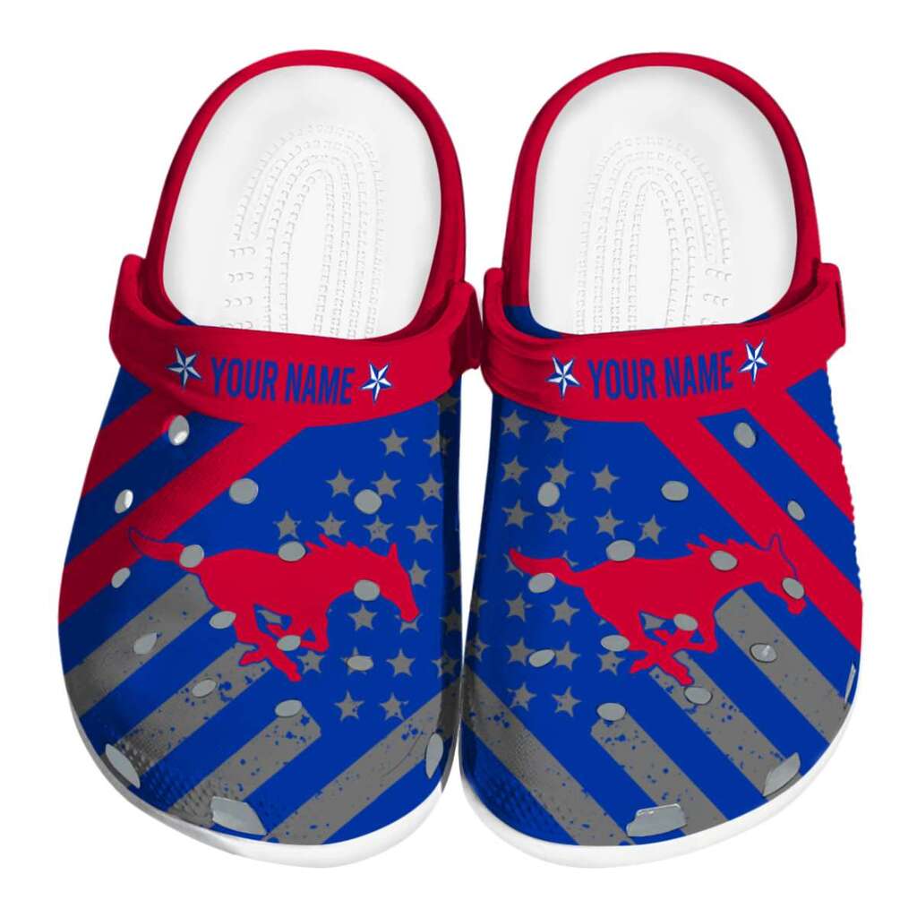 Personalized SMU Mustangs Star-Spangled Graphic ClogTVC1801821
