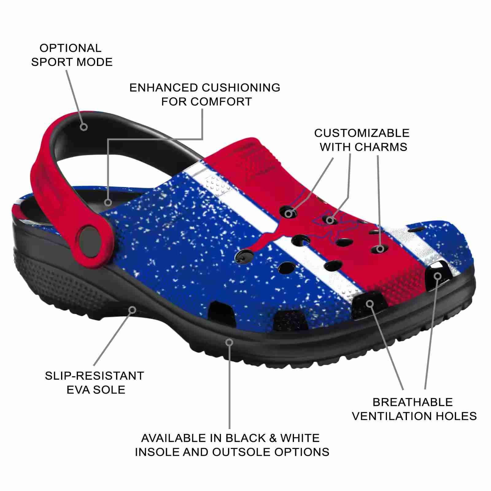 Personalized SMU Mustangs Vertical Stripes ClogTVC1801718 - Image 5