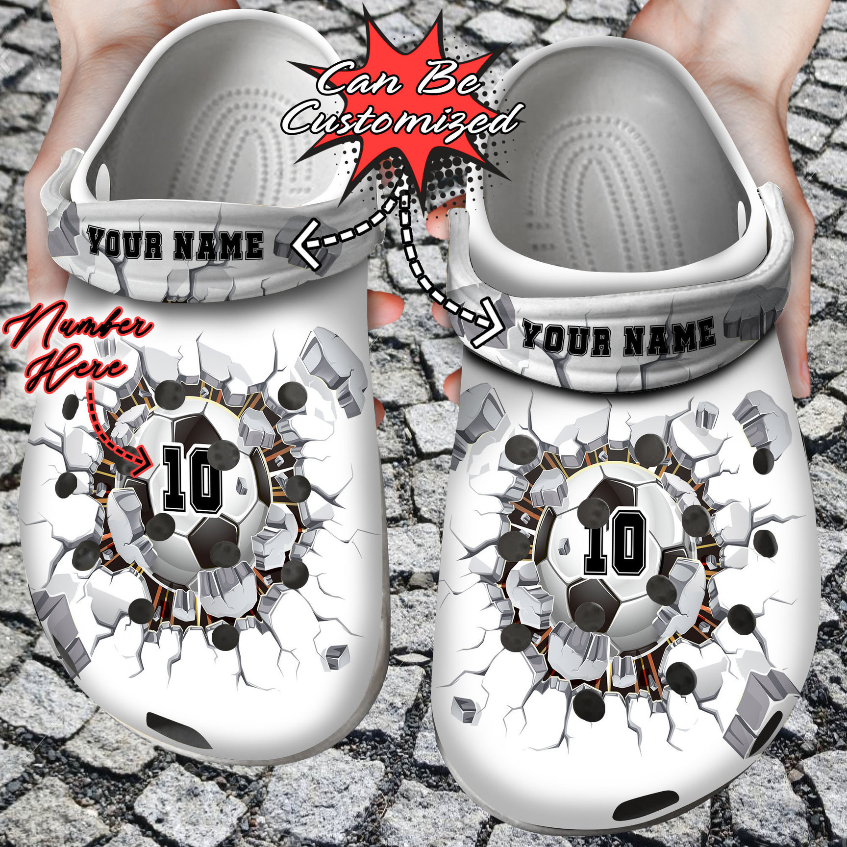 Personalized Soccer Ball Breaking Wall clog Shoes Sport