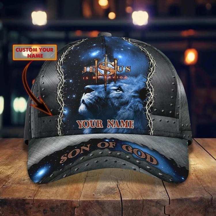 Personalized Son of God Cap, Jesus is my Savior 3D Classic Cap for Him Trucker Hats Custom Hats Gifts For Men & Women