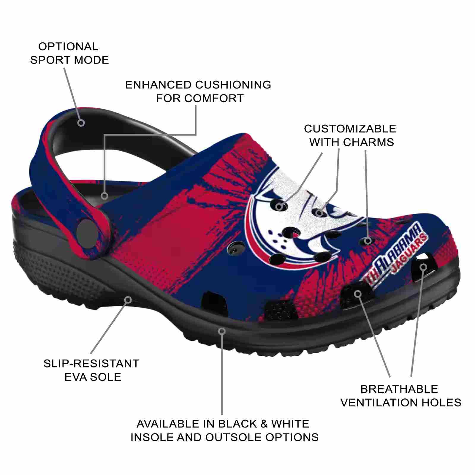 Personalized South Alabama Jaguars Paint Splatter Graphics ClogTVC1801727 - Image 5