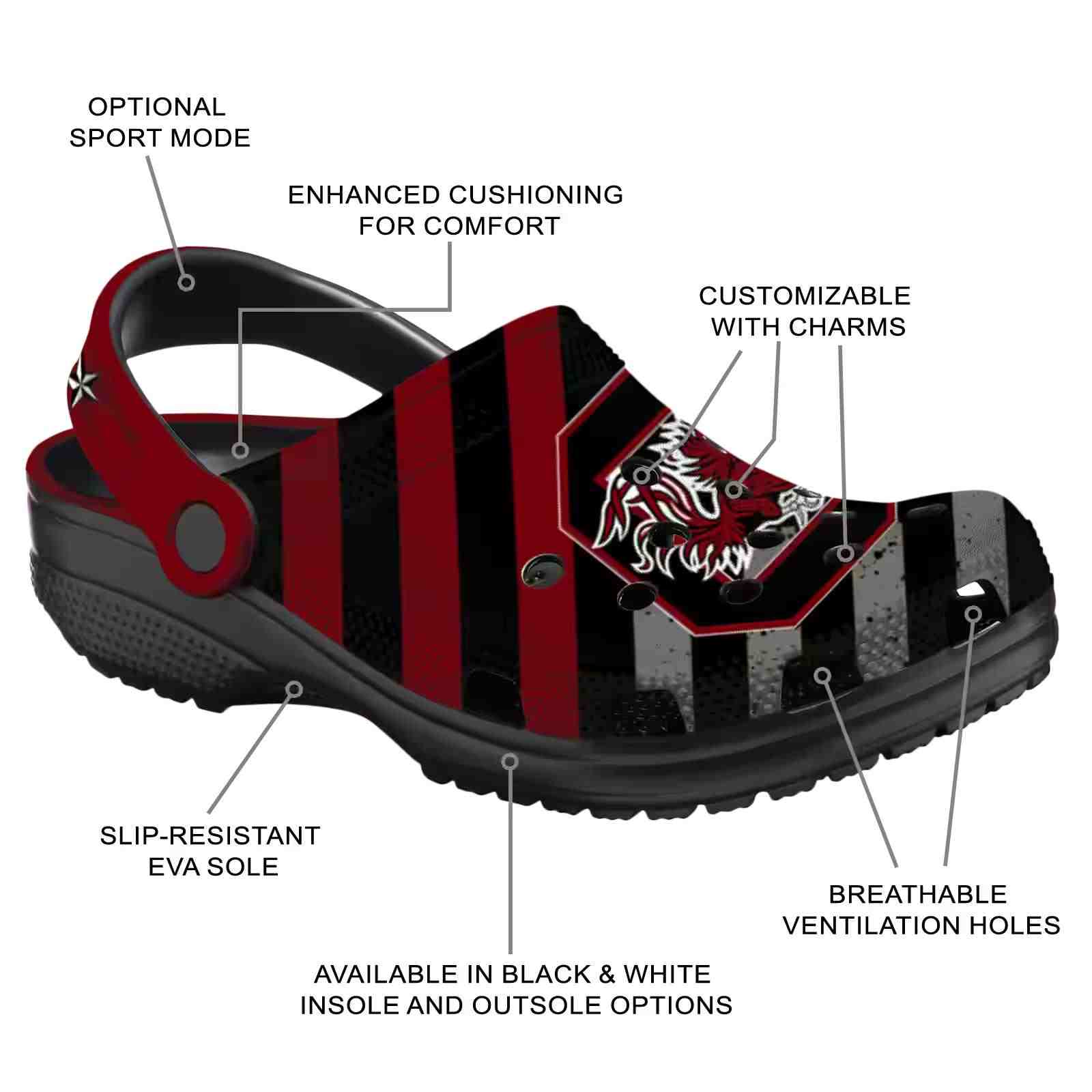 Personalized South Carolina Gamecocks Star-Spangled Graphic ClogTVC1801160 - Image 5