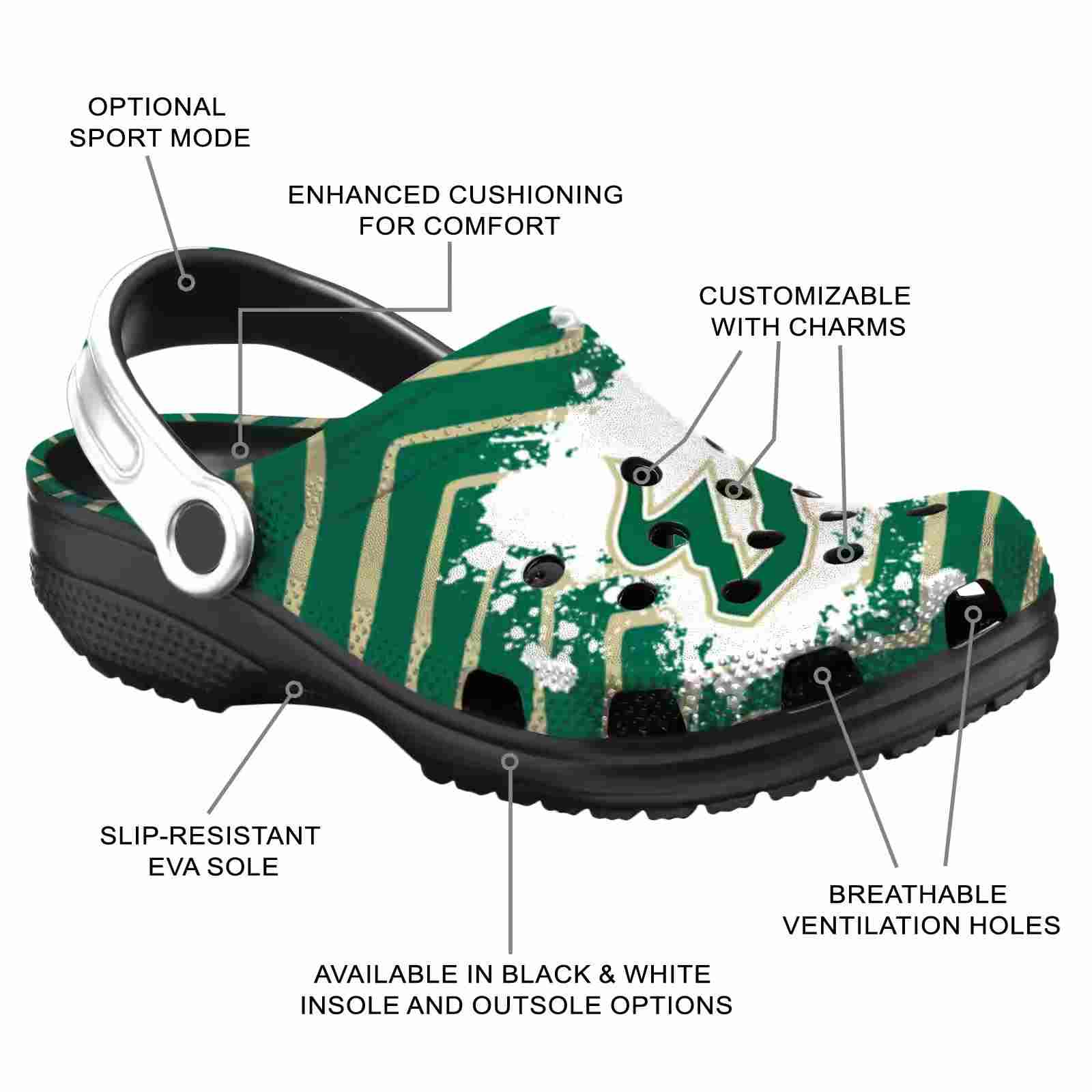 Personalized South Florida Bulls Zigzag Paint Burst ClogTVC1801795 - Image 5