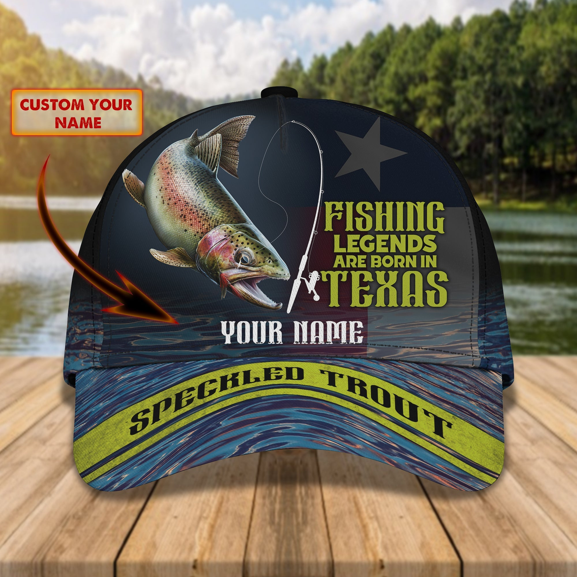 Personalized Speckled Trout Classic Cap Trucker Hats Custom Hats Gifts For Men & Women