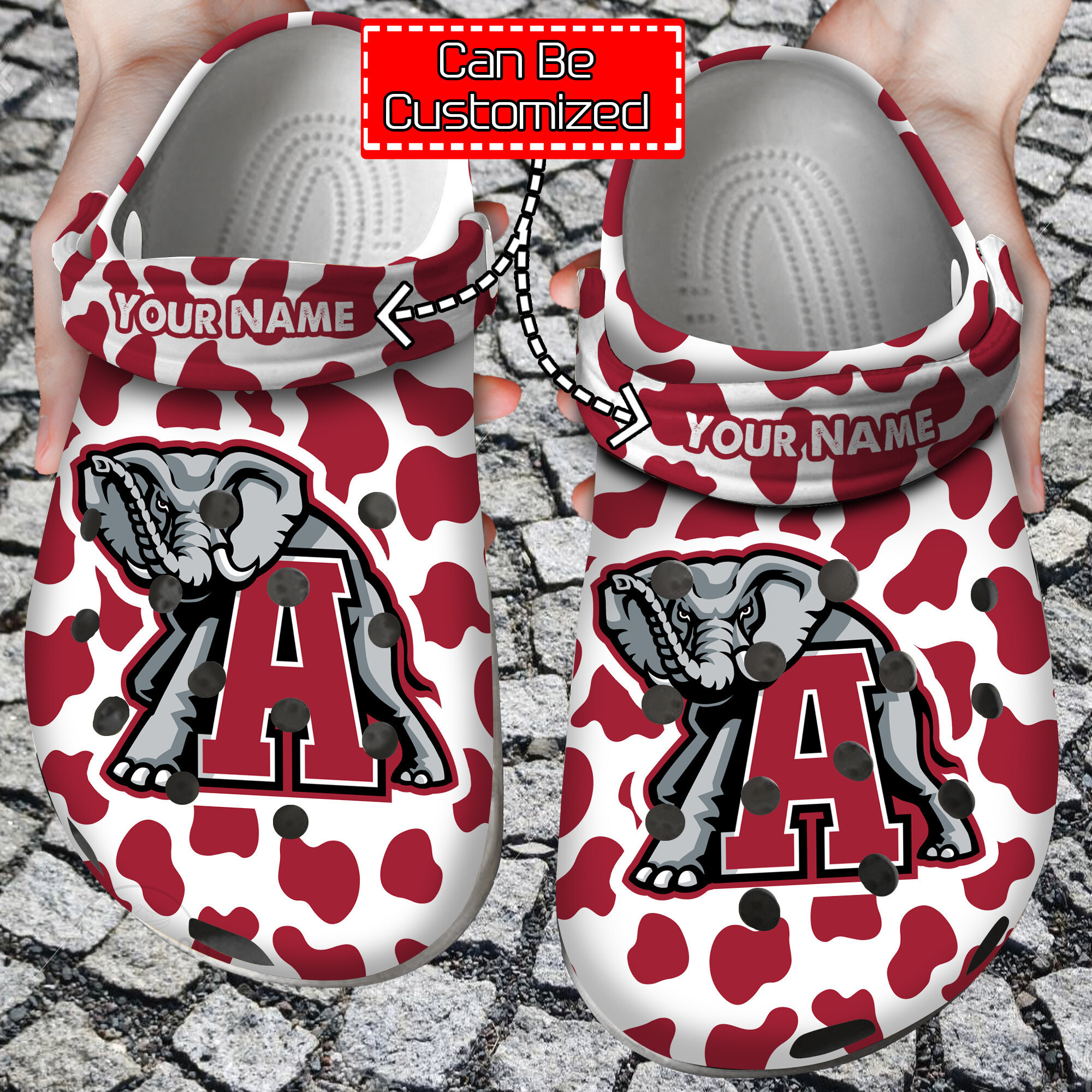 Personalized Sport Basketball University Cow Animal Print Crocband Crocs Shoes