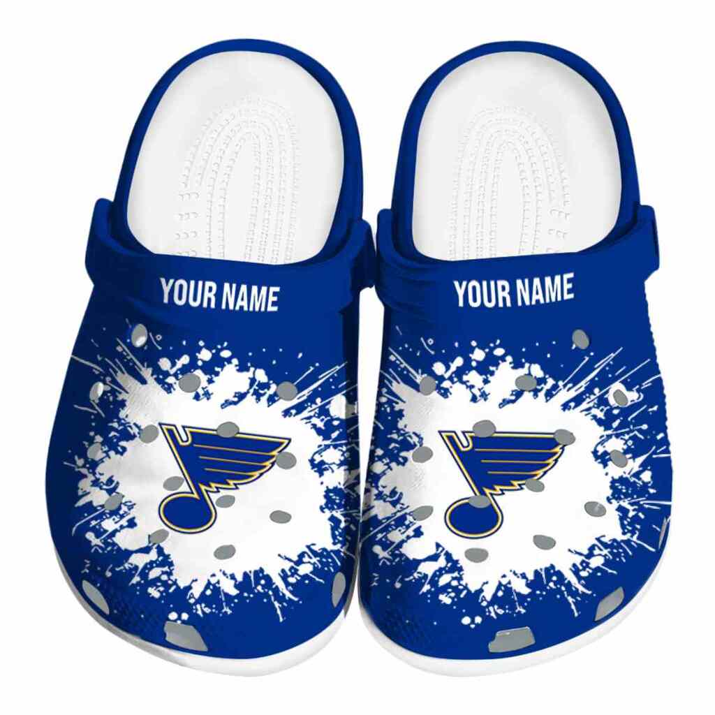 Personalized St. Louis Blues Splatter Background ClogTVC1801911