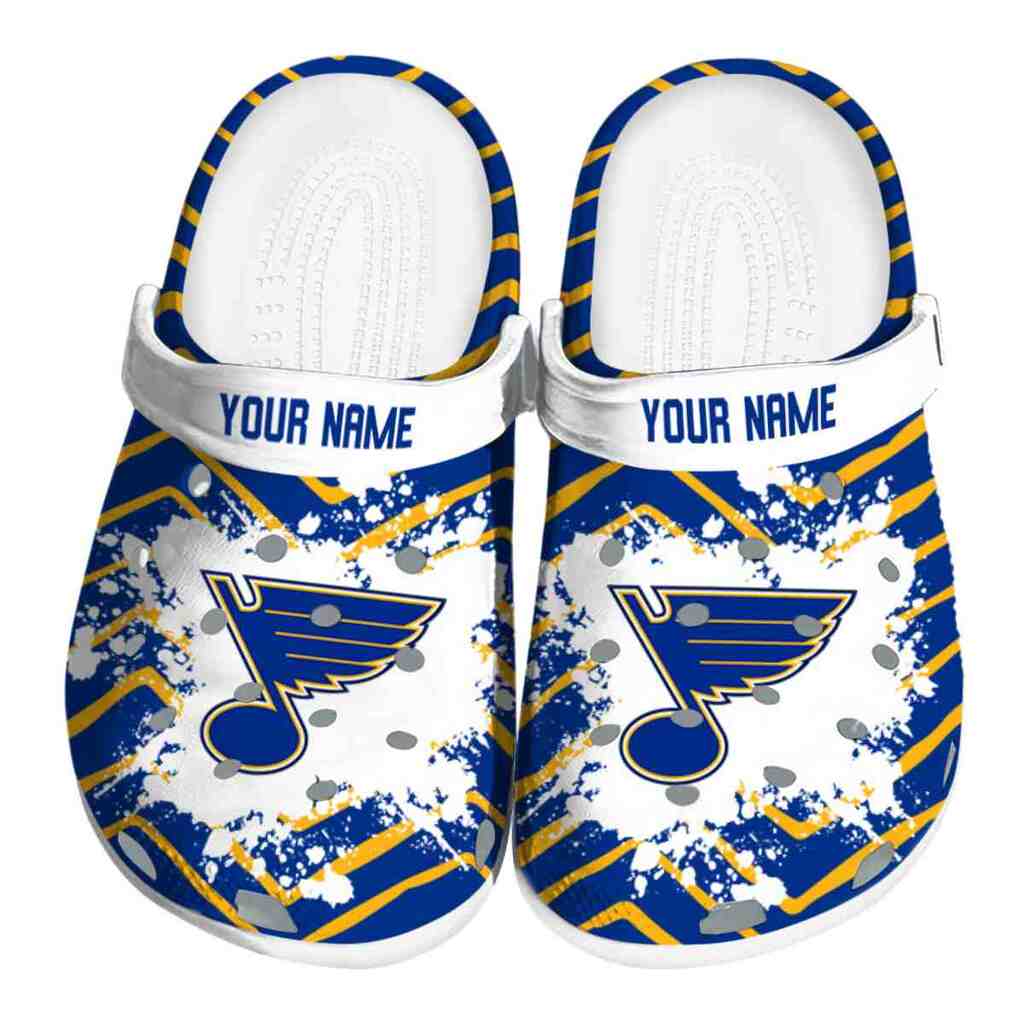 Personalized St. Louis Blues Zigzag Paint Burst ClogTVC1801911