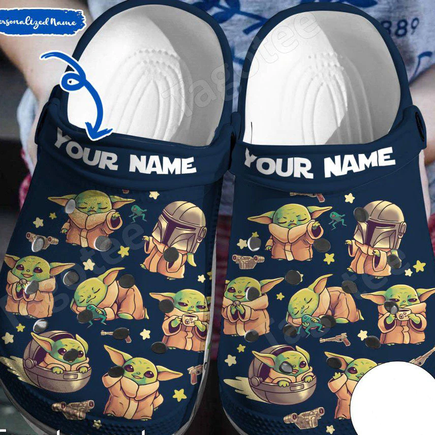 Personalized Star Wars Baby Yoda Crocs Shoes Comfortable Crocband Clogs For Men Women