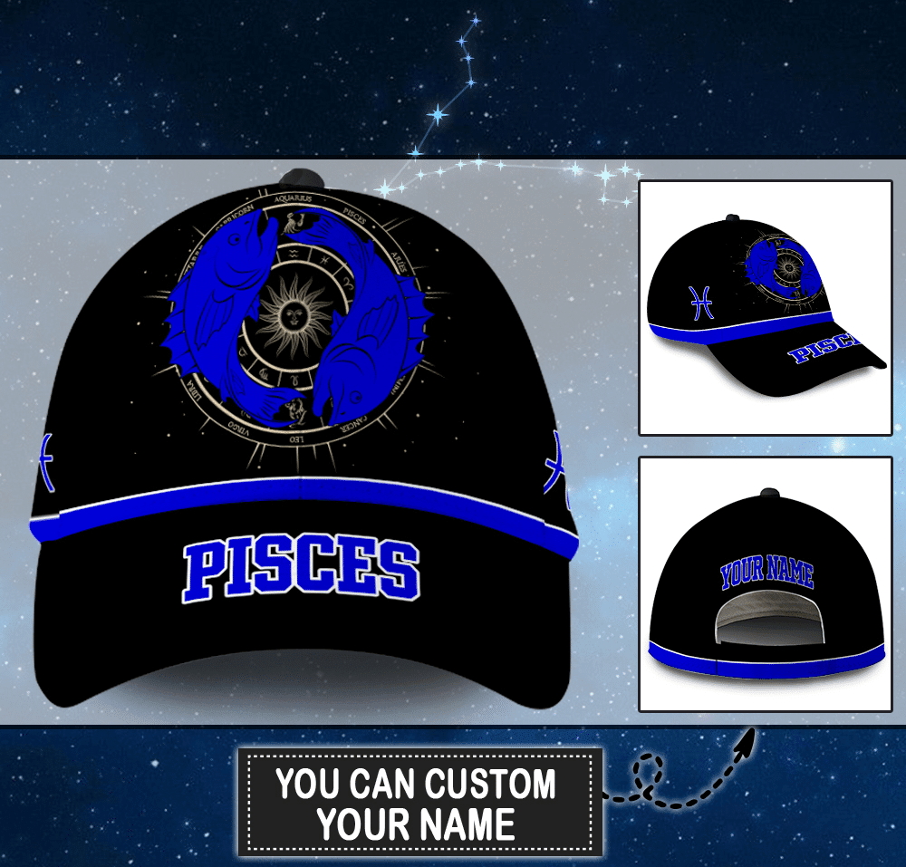Personalized Stunning Pisces Zodiac Hat Classic Cap Trucker Hats Custom Hats Gifts For Men & Women