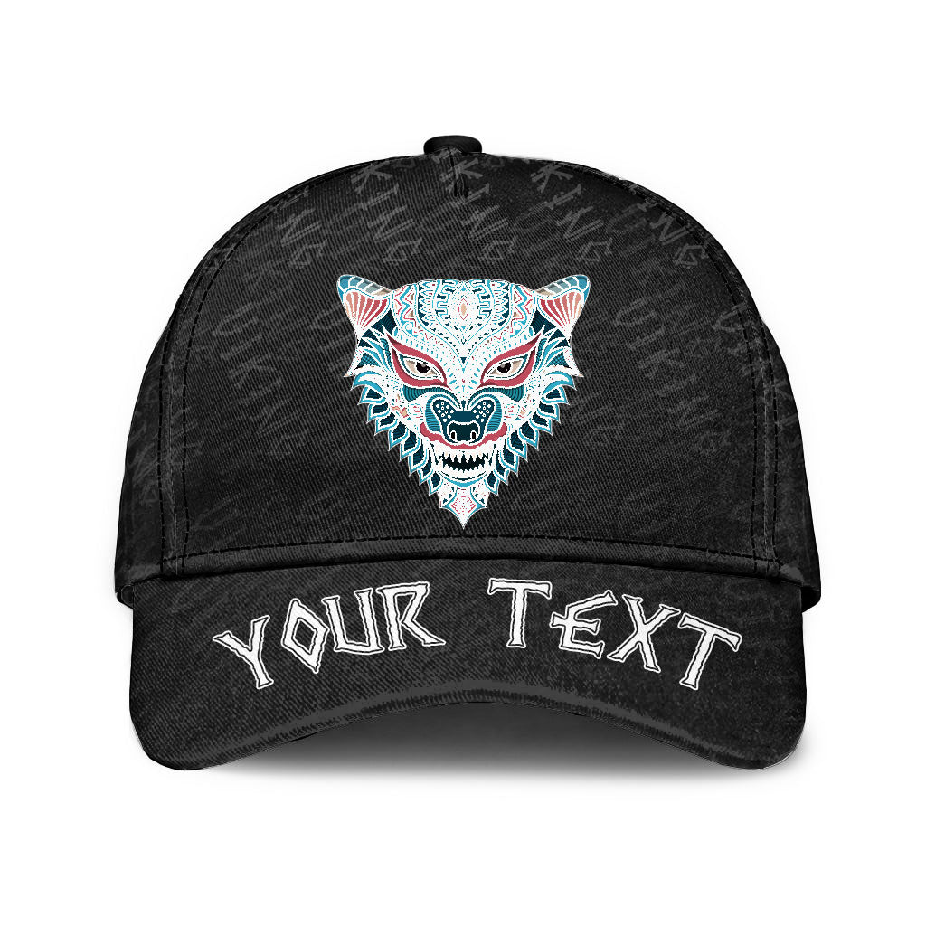 Personalized Stylized Wolf In Ethnic Dark Background Classic Cap 3D Baseball Caps Trucker Hats Custom Hats Gifts For Men & Women