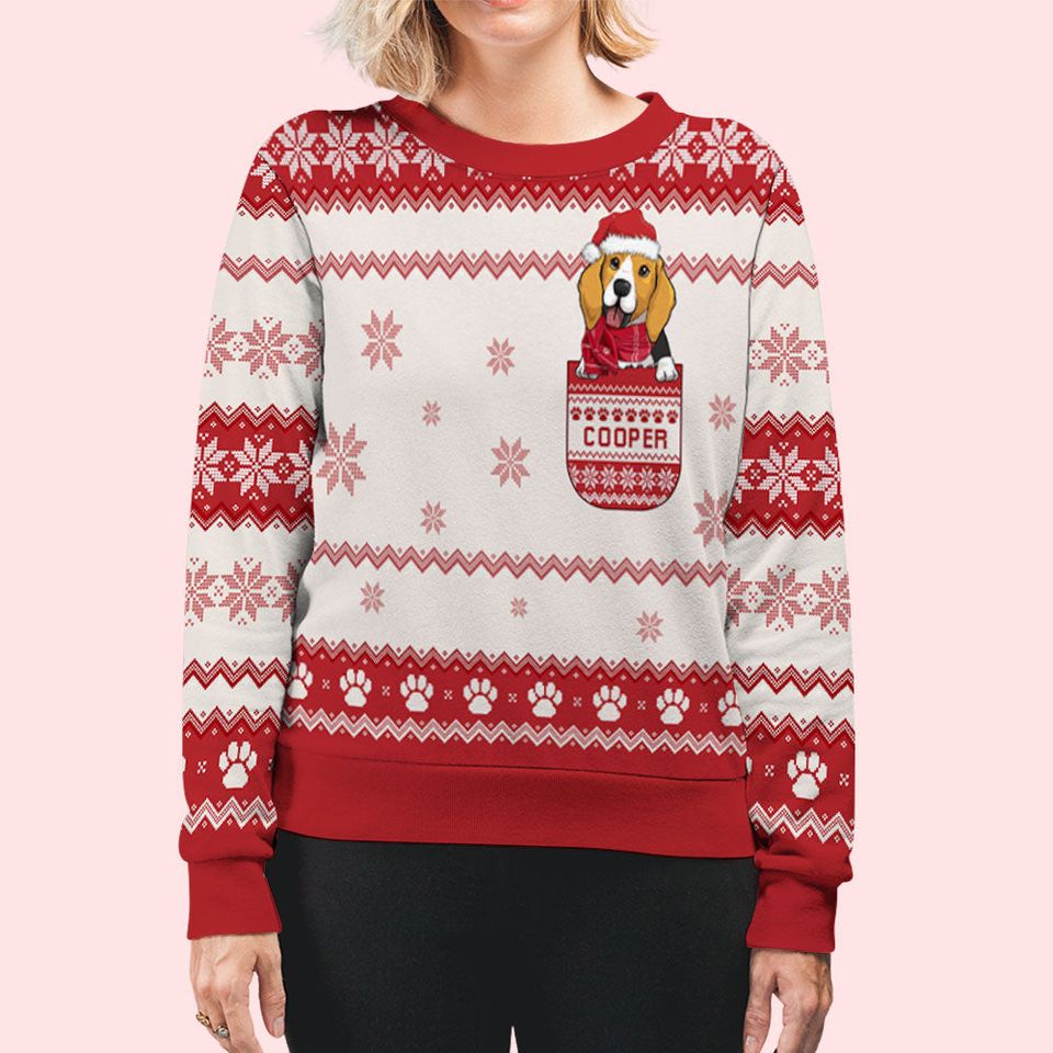 Personalized Sweatshirt for Dog Owners Featuring Pocket Dog - Image 3