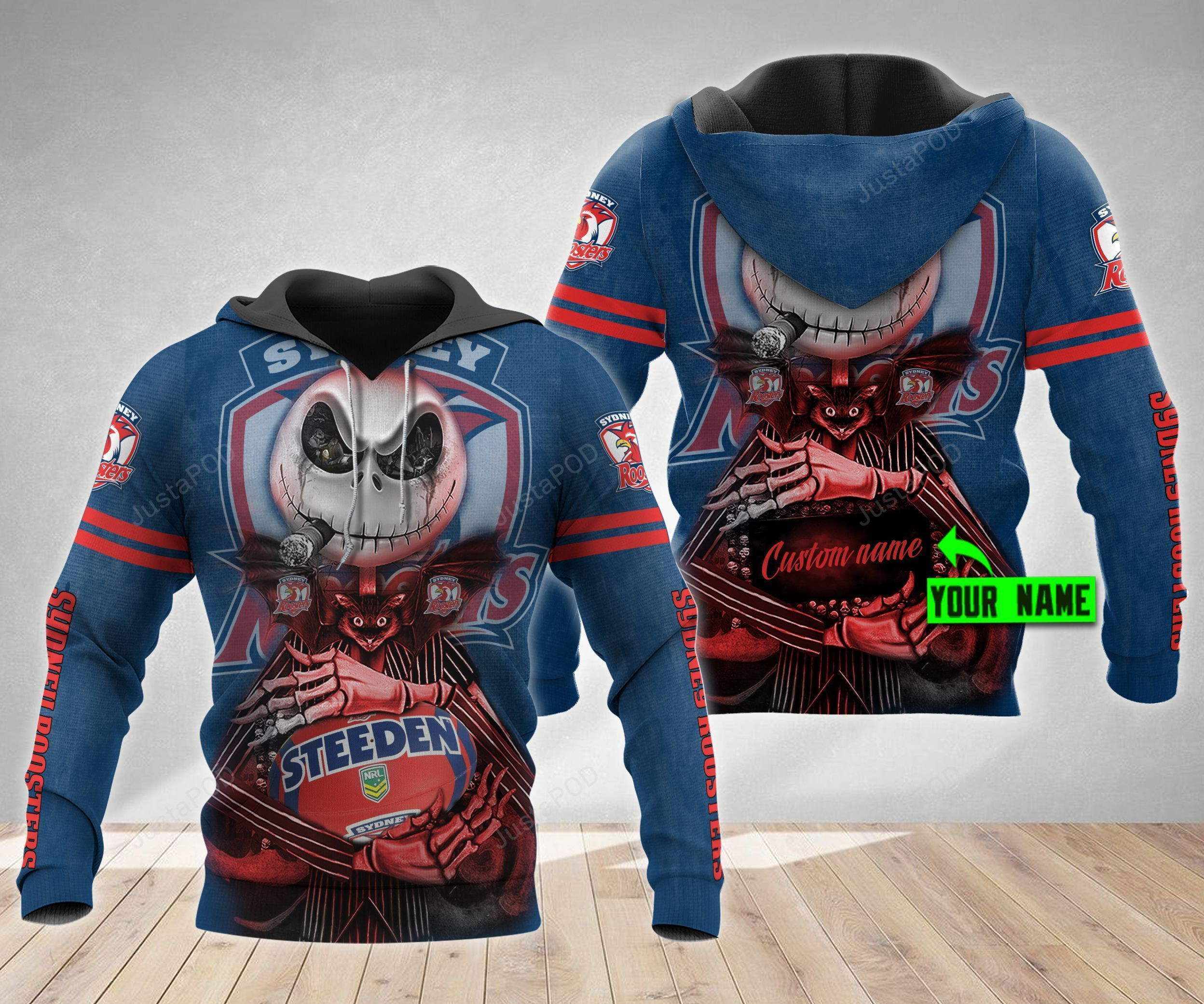 Personalized Sydney Roosters 3D All Over Print Hoodie, Zip Hoodie