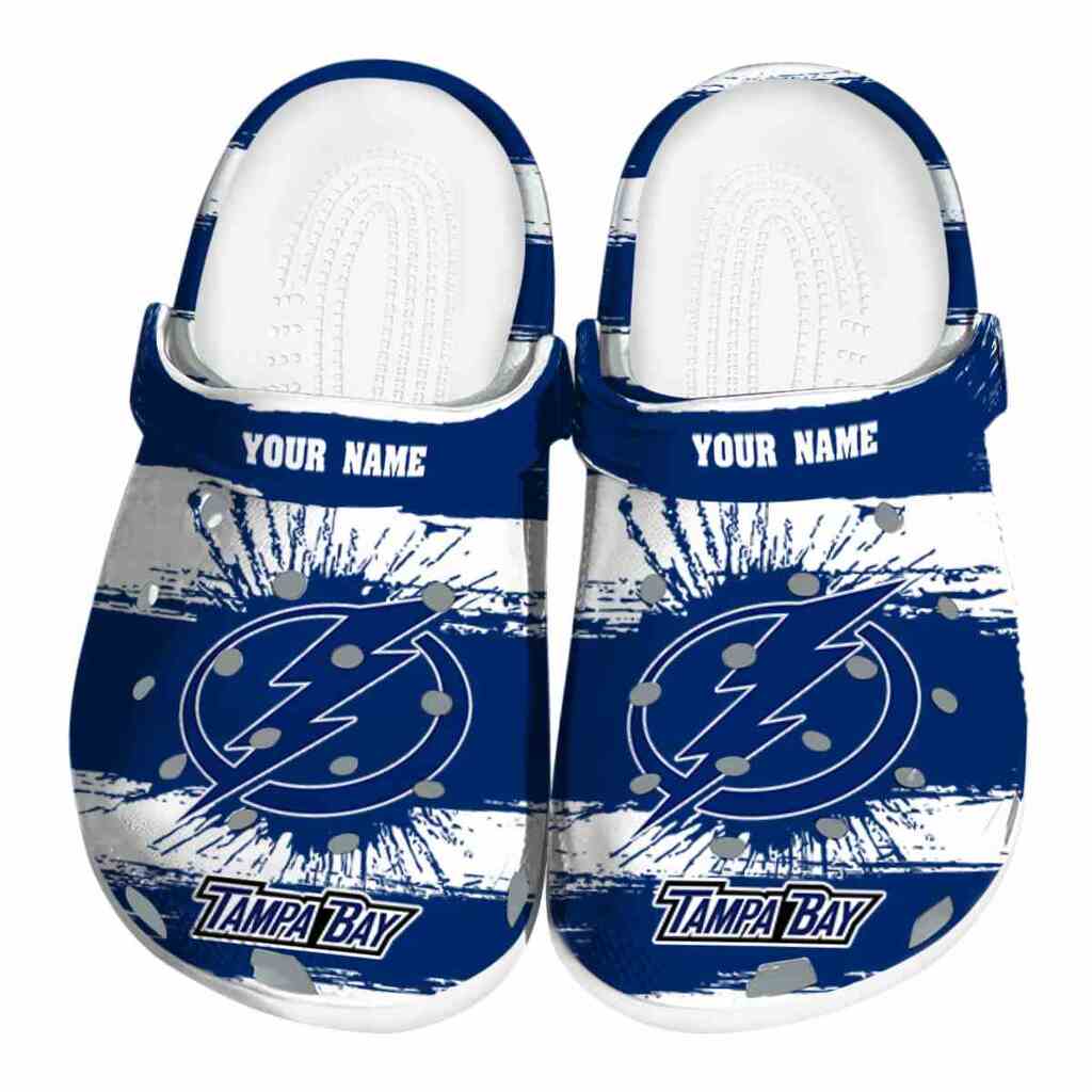Personalized Tampa Bay Lightning Paint Splatter Graphics ClogTVC1801905