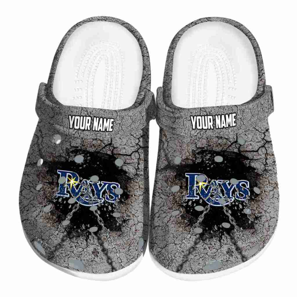 Personalized Tampa Bay Rays Cracked Ground Texture ClogTVC180165