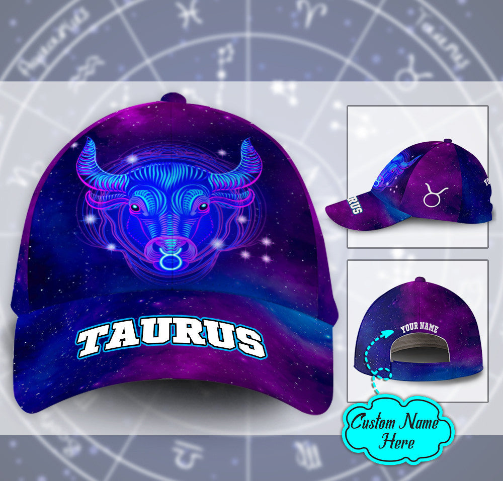 Personalized Taurus Miraculous Galaxy Hat Classic Cap Trucker Hats Custom Hats Gifts For Men & Women