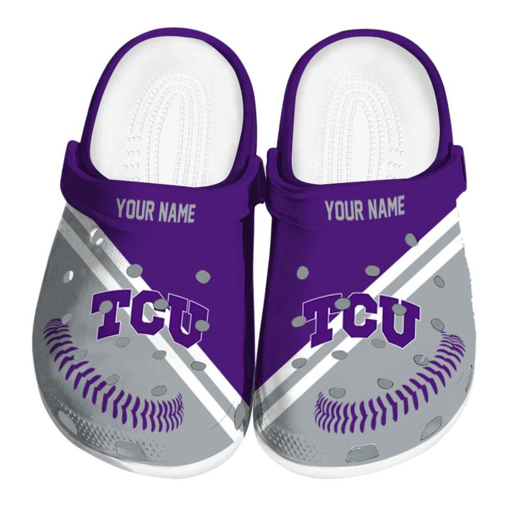 Personalized TCU Horned Frogs Baseball Motif ClogTVC180169
