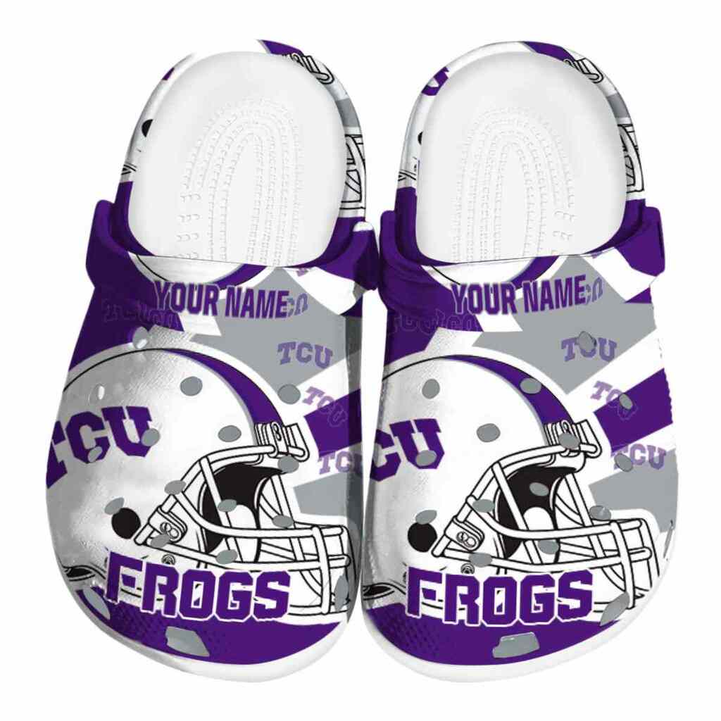 Personalized TCU Horned Frogs Football Helmet ClogTVC180168