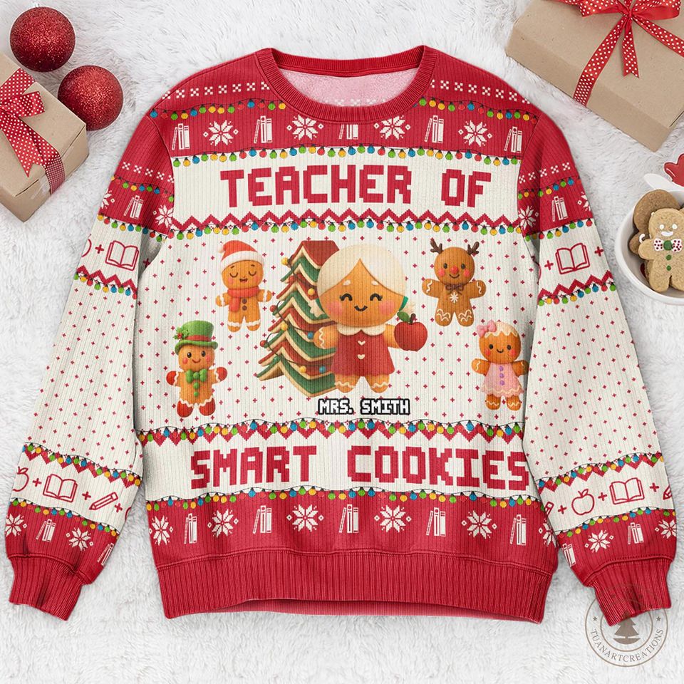 Personalized Teacher Of Smart Cookies Ugly Sweater