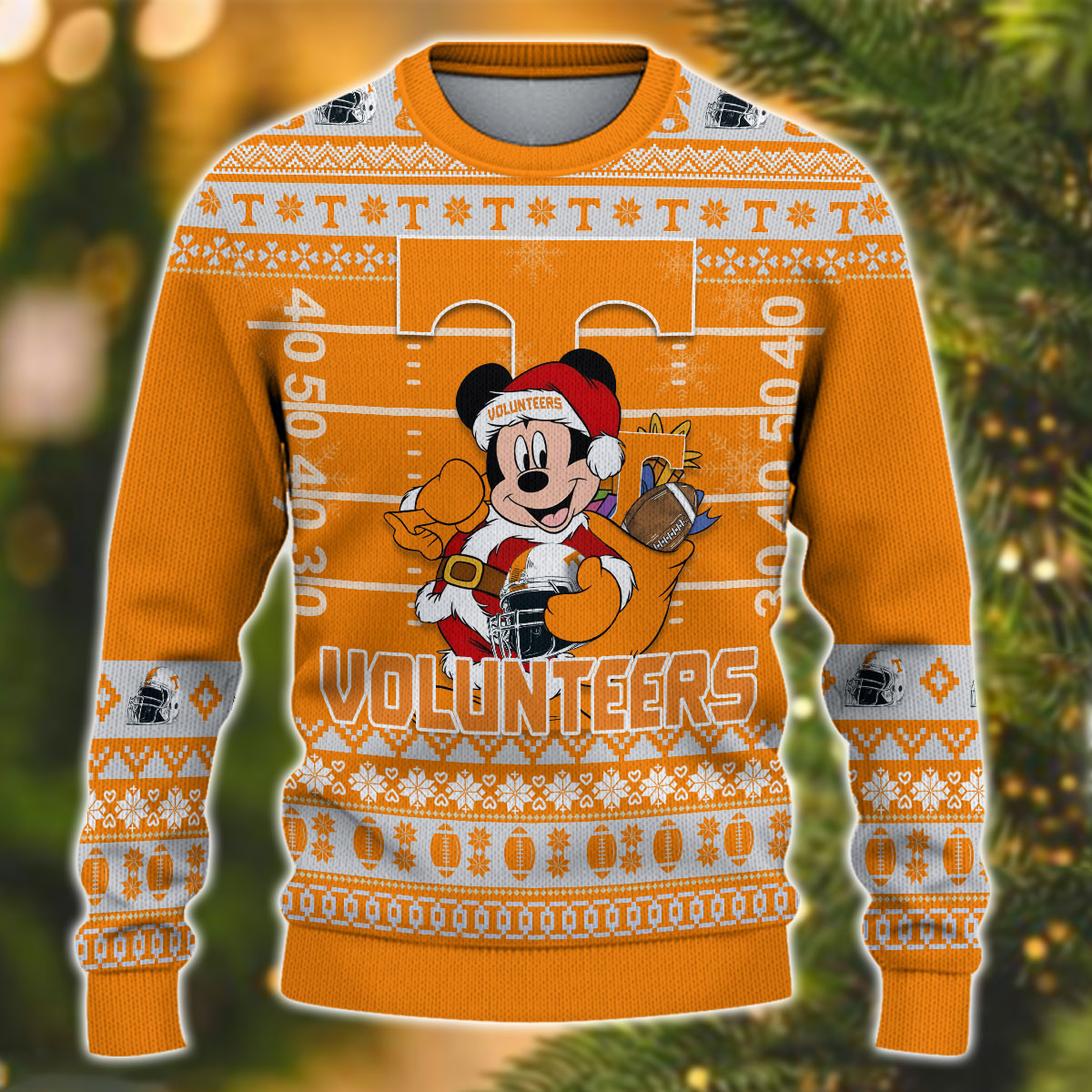 Personalized Tennessee Volunteers Mickey Ugly Christmas Sweater Adult 3D Funny Matching for family - Image 2