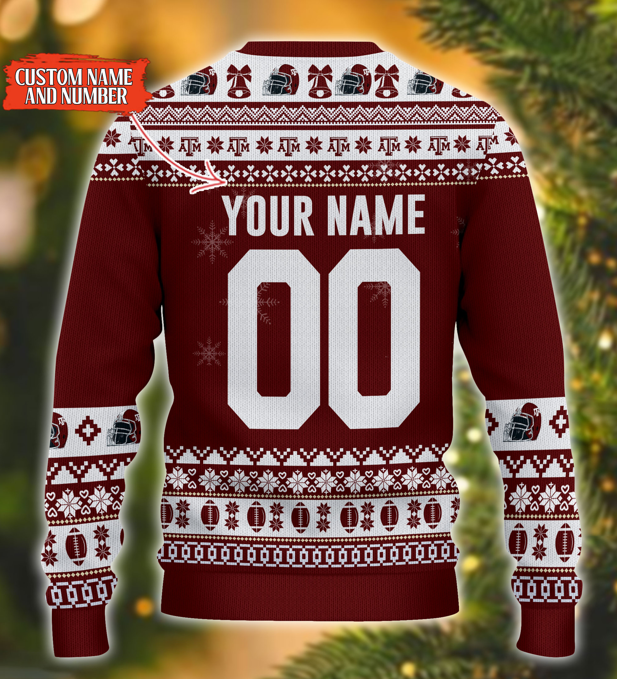 Personalized Texas AM Aggies Mickey Ugly Christmas Sweater Adult 3D Funny Matching for family - Image 3