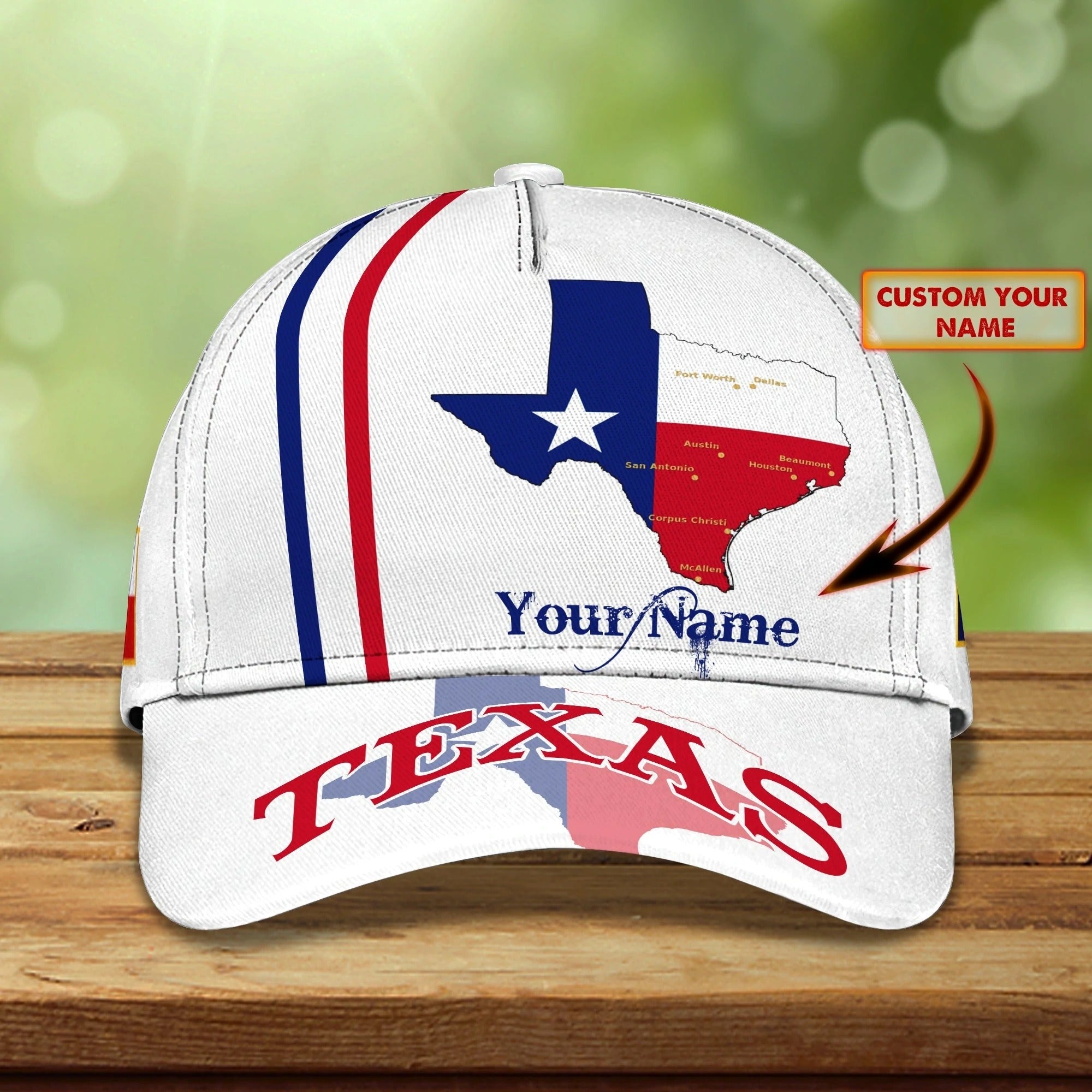 Personalized Texas Baseball 3D Cap, Texas Classic Full Print Cap Hat, American Texas Cap Trucker Hats Custom Hats Gifts For Men & Women
