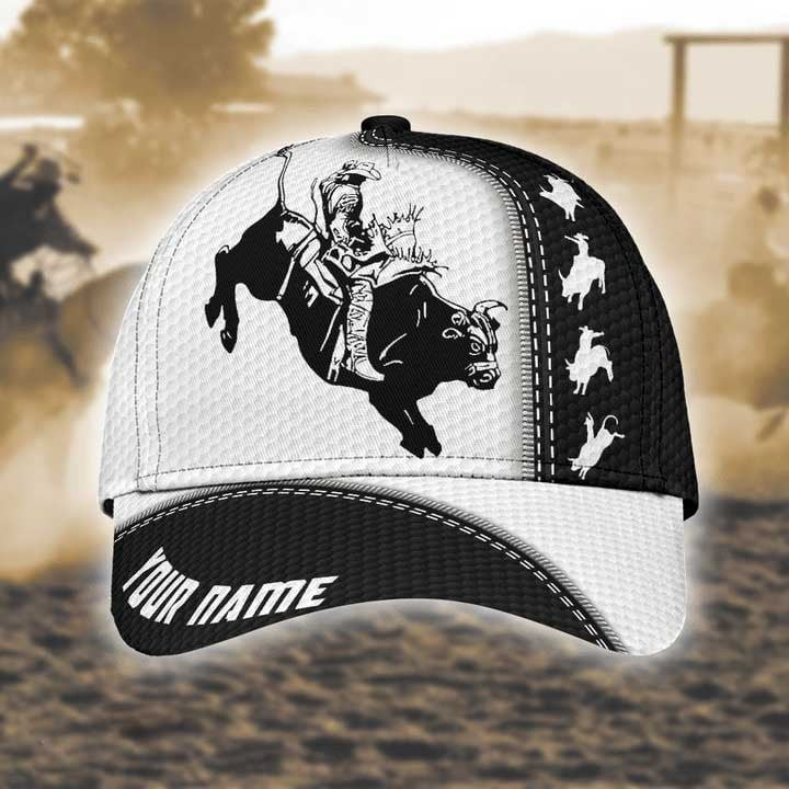 Personalized Texas Flag Bull Riding Hat for Men, Husband, Custom Name Bull Rider 3D Classic Cap Trucker Hats Custom Hats Gifts For Men & Women