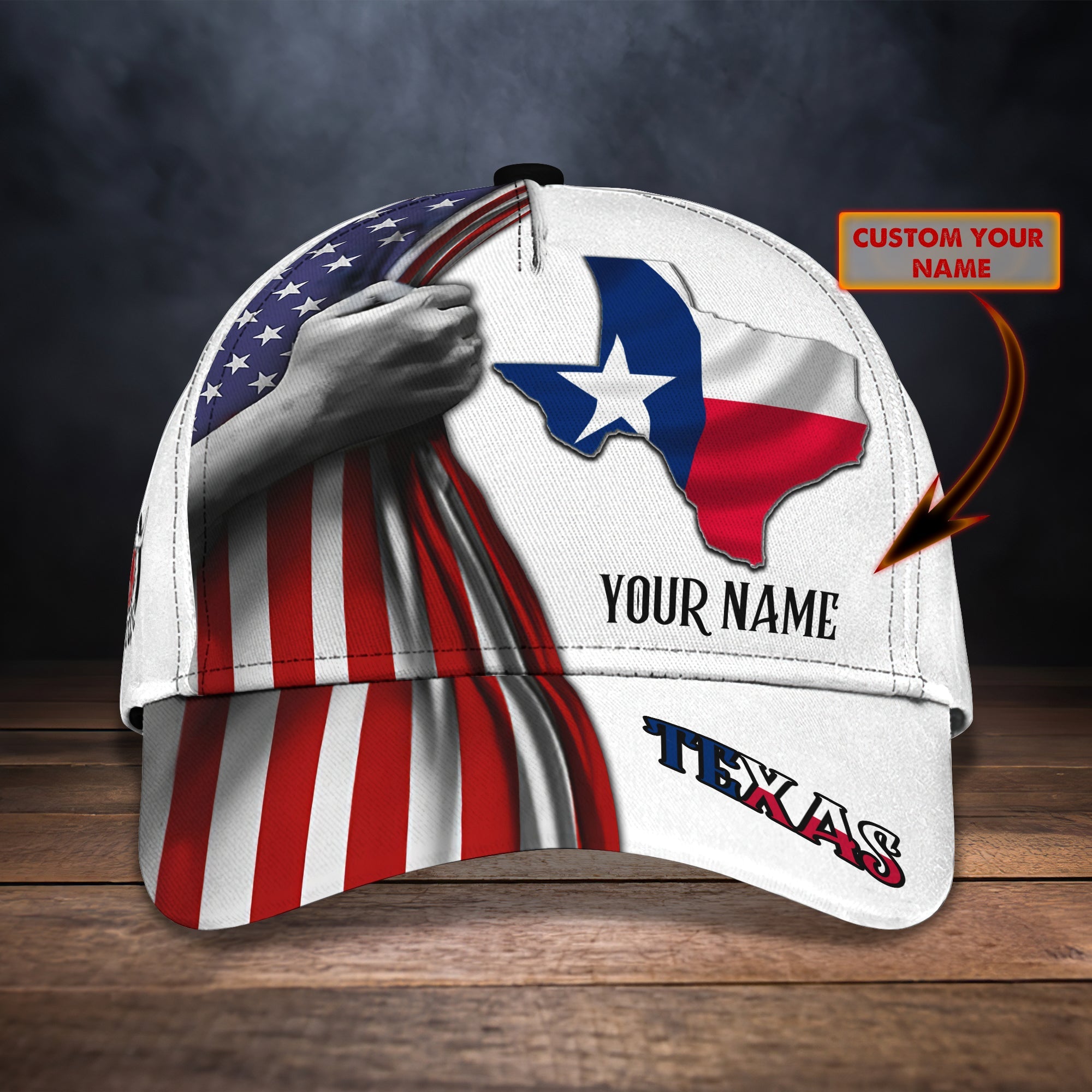 Personalized Texas Flag Classic Cap Trucker Hats Custom Hats Gifts For Men & Women