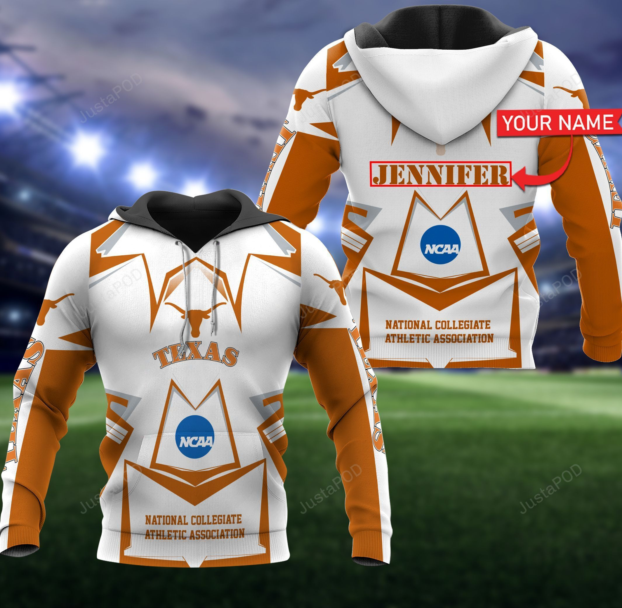 Personalized Texas Longhorns 3D All Over Print Hoodie, Zip Hoodie